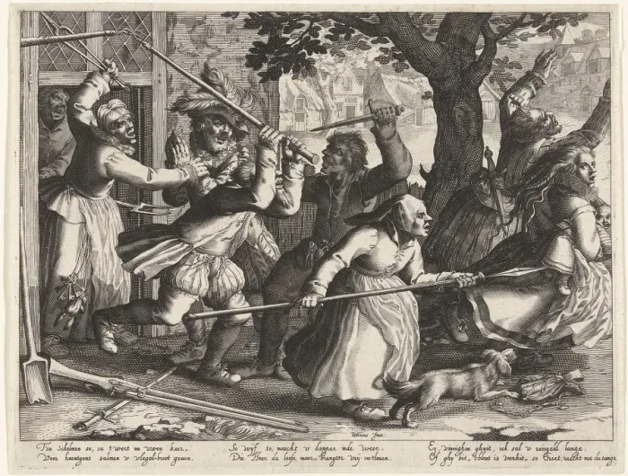 Framed Print : The rich people hunted out of their homes by armed peasants. From the Series Boereverdriet Framed Print : The rich people hunted out of their homes by armed peasants. From the Series Boereverdriet