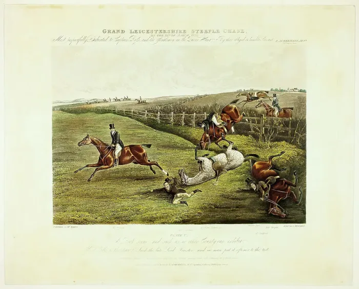 Framed Print : A Rich Scene, from Grand Leicestershire Steeplechase, published 1830. Creator: Charles Bentley Framed Print : A Rich Scene, from Grand Leicestershire Steeplechase, published 1830. Creator: Charles Bentley