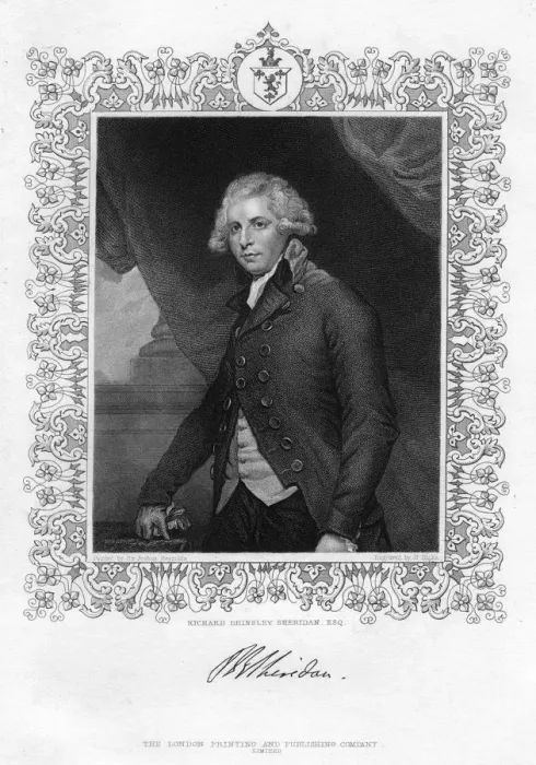 Framed Print : Richard Brinsley Sheridan (1751-1816), Irish playwright and Whig statesman, 19th century. Artist: R Hicks Framed Print : Richard Brinsley Sheridan (1751-1816), Irish playwright and Whig statesman, 19th century. Artist: R Hicks