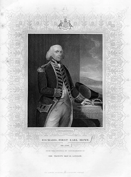 Richard Howe (1726-1799), 1st Earl Howe, English admiral, 19th century. Artist: H Robinson