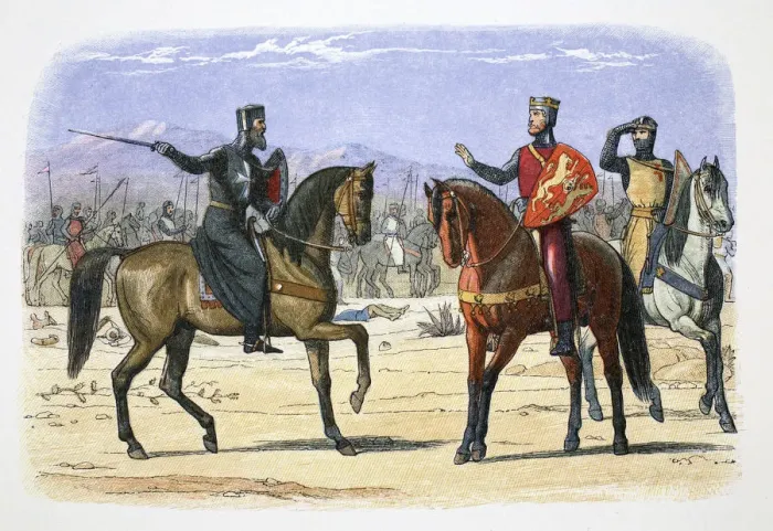 Framed Print : Richard I of England and the Master of St John, Jaffa, 1191 (1864) Framed Print : Richard I of England and the Master of St John, Jaffa, 1191 (1864)