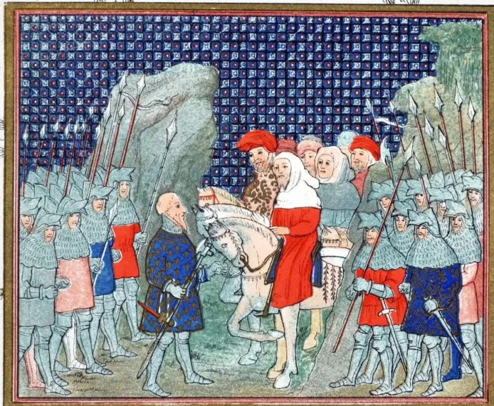 Framed Print : Richard II betrayed at Penmaur Rhos and taken prisoner by the Duke of Northumberland, 19th Century