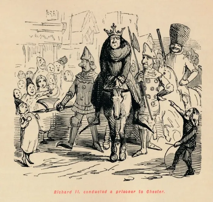 Framed Print : Richard II. conducted a prisoner to Chester, c1860, (c1860). Artist: John Leech Framed Print : Richard II. conducted a prisoner to Chester, c1860, (c1860). Artist: John Leech