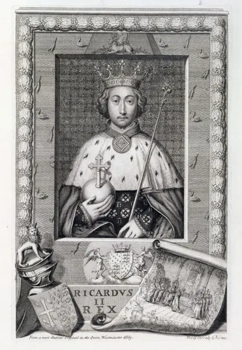 Framed Print : Richard II, King of England, (18th century). Artist: George Vertue Framed Print : Richard II, King of England, (18th century). Artist: George Vertue