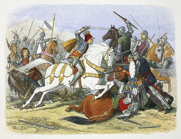 Richard III of England at the Battle of Bosworth Field, Leicestershire, 1485 (1864)