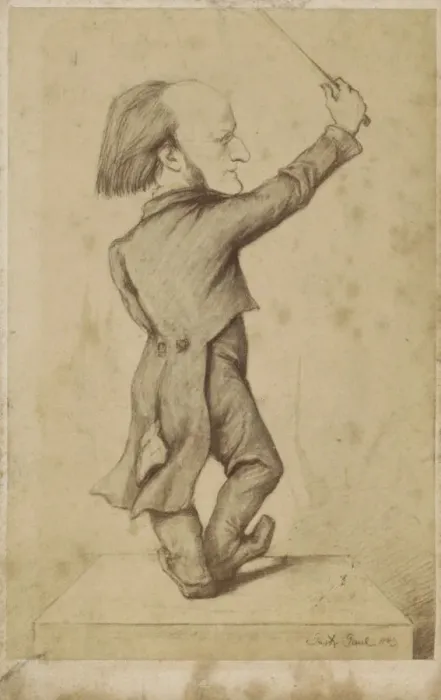 Framed Print : Richard Wagner as Conductor. Caricature, 1863 Framed Print : Richard Wagner as Conductor. Caricature, 1863