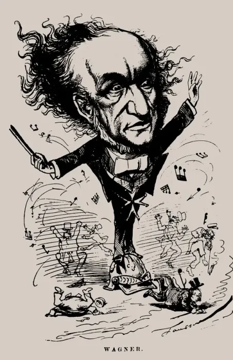 Framed Print : Richard Wagner as Conductor. Caricature in the Figaro, 1876 Framed Print : Richard Wagner as Conductor. Caricature in the Figaro, 1876