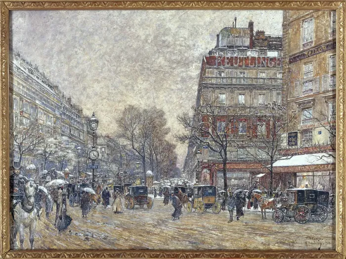 Framed Print : Richelieu-Drouot crossroads, 1902. Creator: Frederic Houbron Framed Print : Richelieu-Drouot crossroads, 1902. Creator: Frederic Houbron