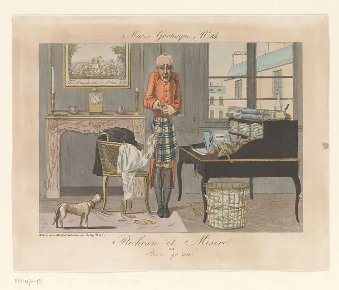 Framed Print : Richesse et misère ou rien qu'un, 1818. Creator: Louis Maloeuvre Framed Print : Richesse et misère ou rien qu'un, 1818. Creator: Louis Maloeuvre