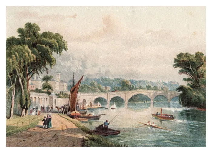 Framed Print : Richmond Bridge, 1880 Framed Print : Richmond Bridge, 1880