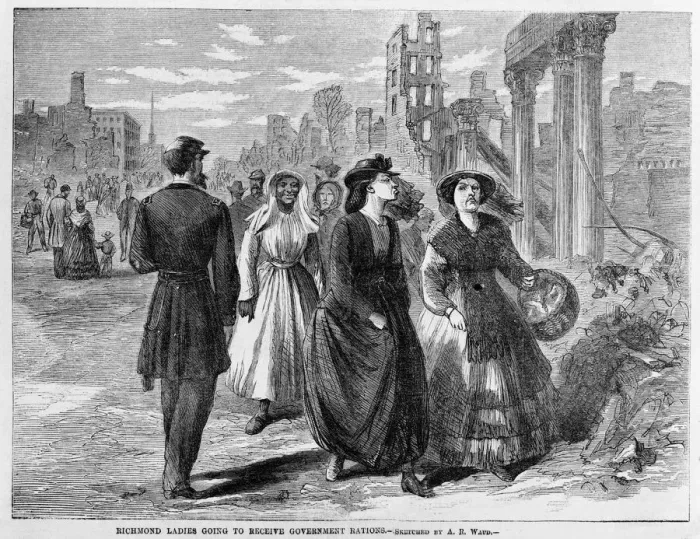 Framed Print : Richmond Ladies going to receive Government Rations, 1865 Framed Print : Richmond Ladies going to receive Government Rations, 1865