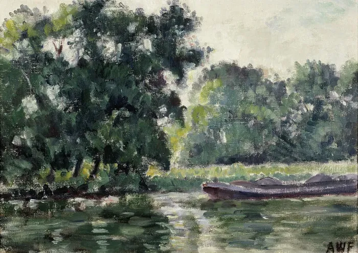 Framed Print : Richmond, a River Landscape, 1924. Creator: Alfred William Finch Framed Print : Richmond, a River Landscape, 1924. Creator: Alfred William Finch