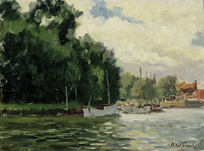 Framed Print : Richmond, Thames, 1924. Creator: Alfred William Finch Framed Print : Richmond, Thames, 1924. Creator: Alfred William Finch