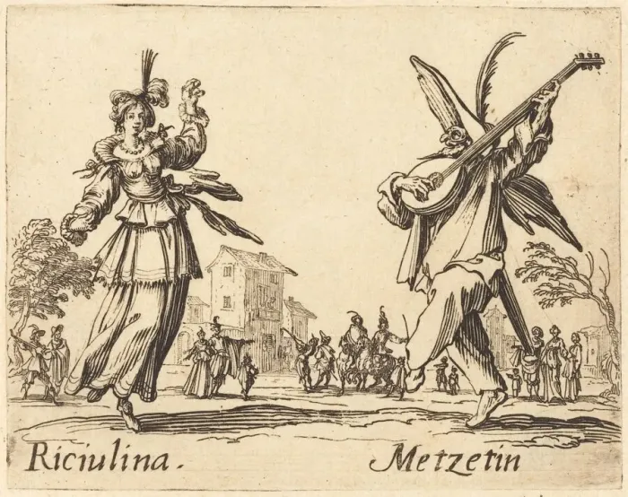 Framed Print : Riciulina and Metzetin, c. 1622. Creator: Jacques Callot Framed Print : Riciulina and Metzetin, c. 1622. Creator: Jacques Callot