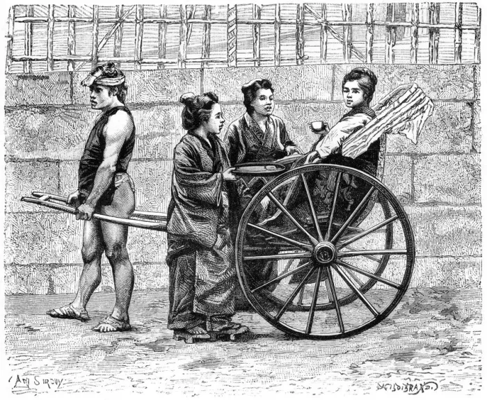 Framed Print : A rickshaw, Japan, 1895 Framed Print : A rickshaw, Japan, 1895