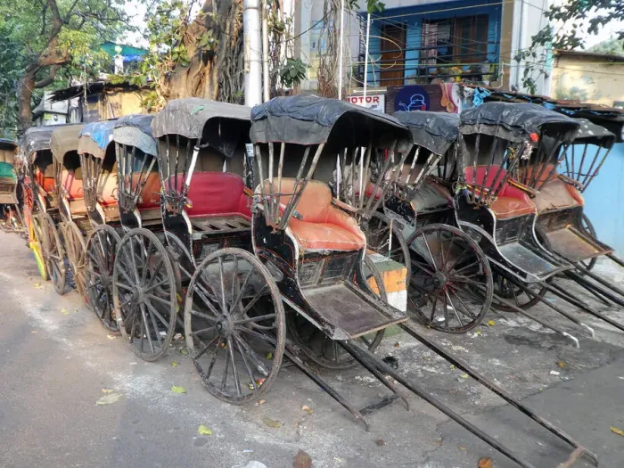 Framed Print : Rickshaws in Calcutta, India. Creator: Unknown Framed Print : Rickshaws in Calcutta, India. Creator: Unknown