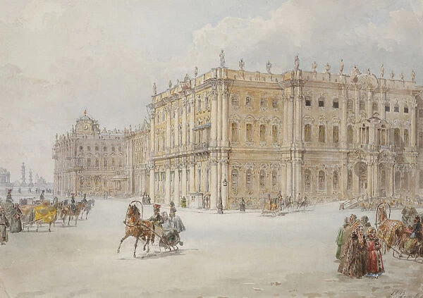 The ride of Emperor Nicholas I through the palace square, 1843