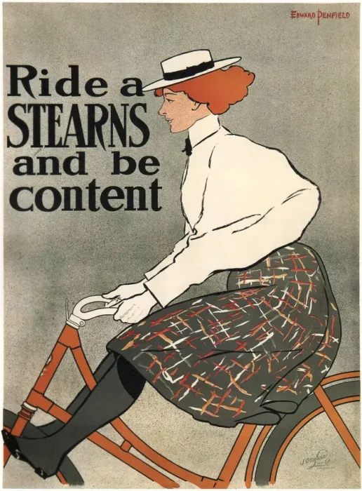 Framed Print : Ride a Stearns, 1896. Artist: Penfield, Edward (1866-1925) Framed Print : Ride a Stearns, 1896. Artist: Penfield, Edward (1866-1925)