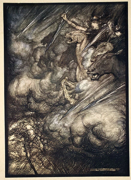 The ride of the Valkyries, 1910. Artist: Arthur Rackham