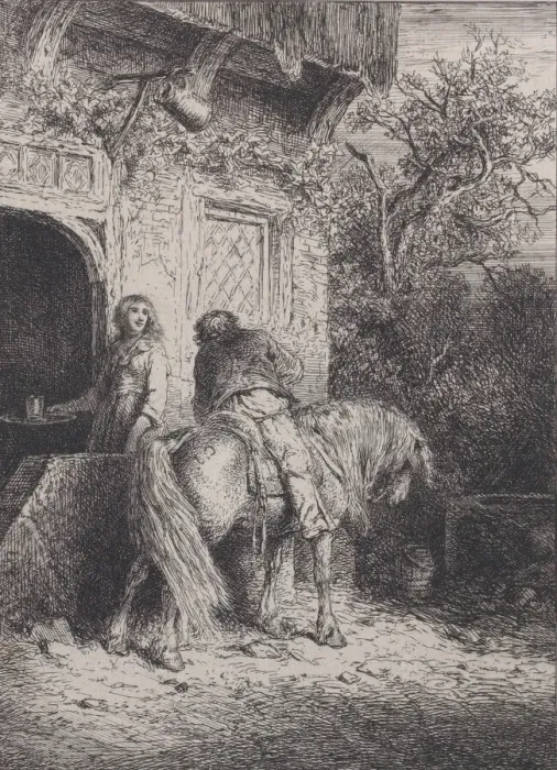Framed Print : The Rider, ca. 1845. Creator: Charles Emile Jacque Framed Print : The Rider, ca. 1845. Creator: Charles Emile Jacque