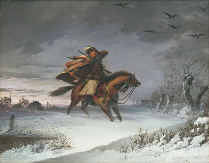 Framed Print : Rider on horseback, 1878. Creator: Vojtech Klimkovic Framed Print : Rider on horseback, 1878. Creator: Vojtech Klimkovic
