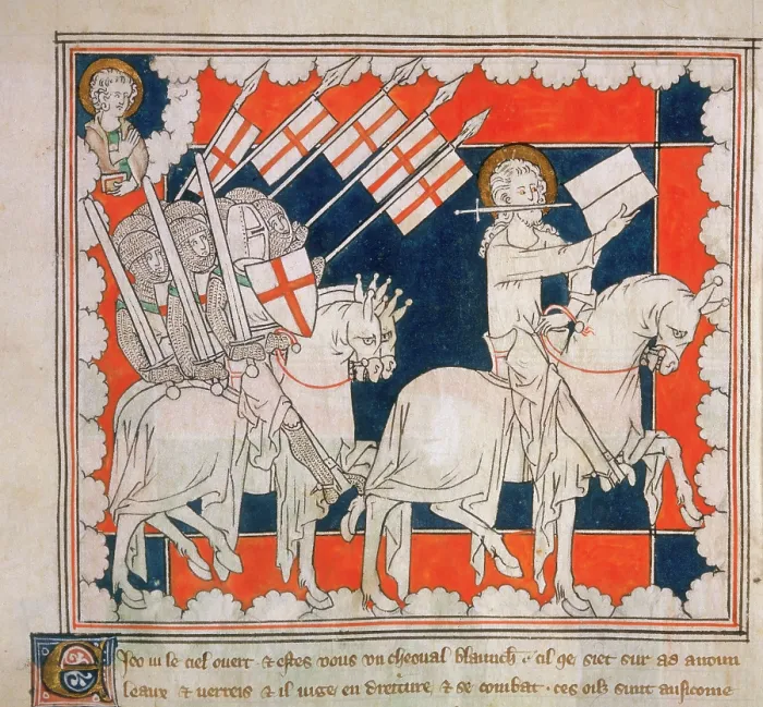 Framed Print : The Rider on the White Horse, c1310-c1325. Creator: Unknown Framed Print : The Rider on the White Horse, c1310-c1325. Creator: Unknown