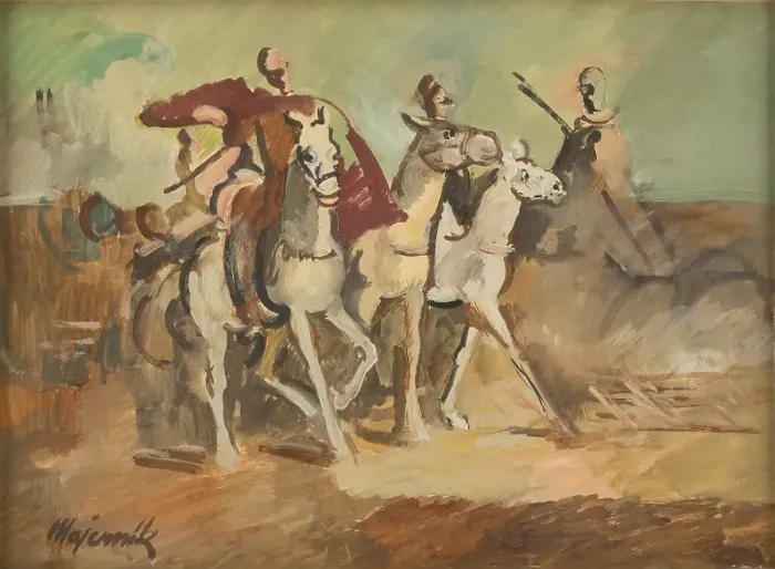Framed Print : Riders, 1938. Creator: Cyprian Majernik Framed Print : Riders, 1938. Creator: Cyprian Majernik