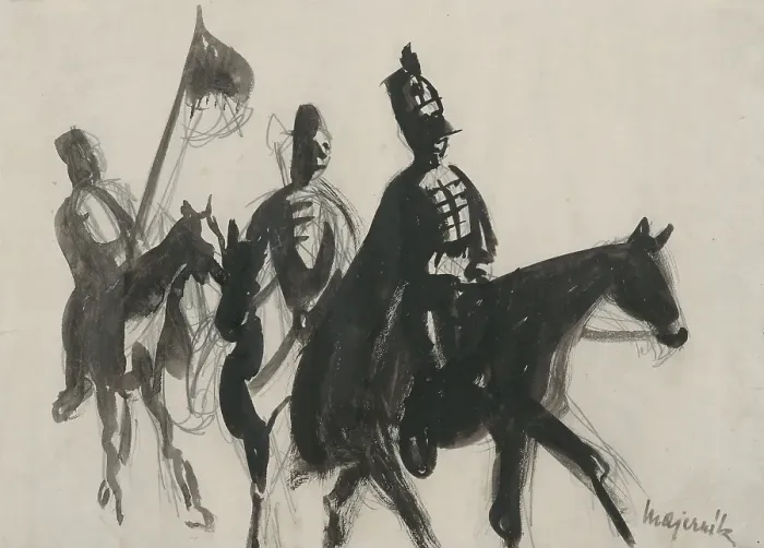 Framed Print : Riders, 1940-1944. Creator: Cyprian Majernik Framed Print : Riders, 1940-1944. Creator: Cyprian Majernik