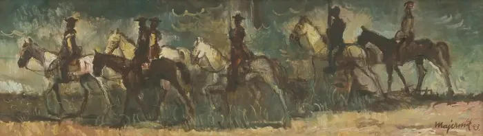 Framed Print : Riders, 1943. Creator: Cyprian Majernik Framed Print : Riders, 1943. Creator: Cyprian Majernik