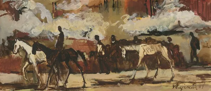 Framed Print : Riders, 1944. Creator: Cyprian Majernik Framed Print : Riders, 1944. Creator: Cyprian Majernik