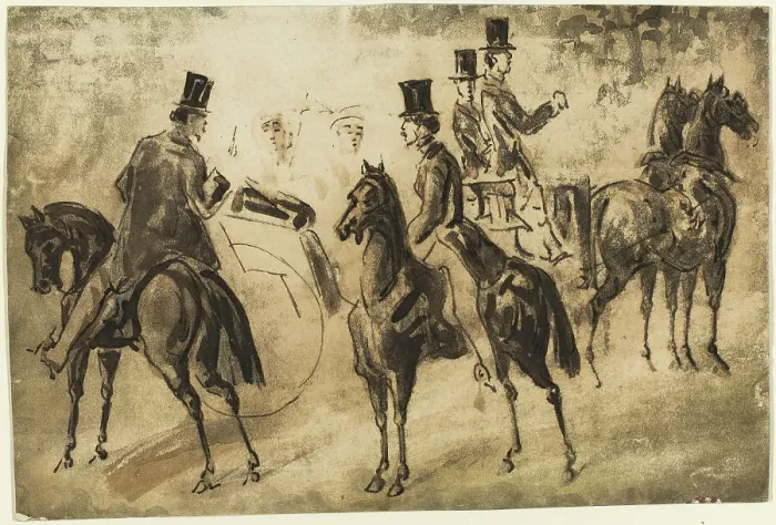 Framed Print : Riders and Equipage, n.d. Creator: Constantin Guys Framed Print : Riders and Equipage, n.d. Creator: Constantin Guys