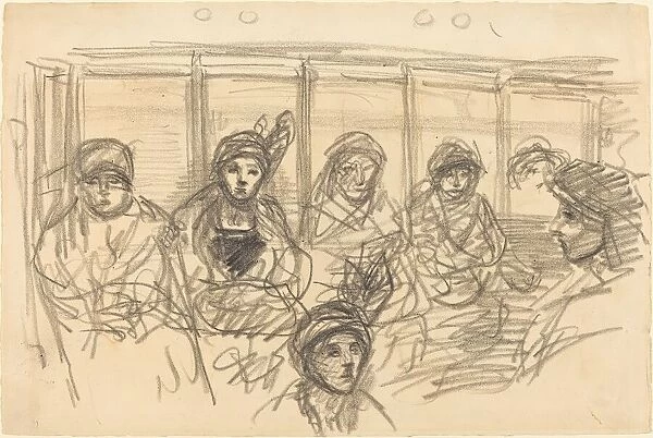 Riders on the Metro, c. 1890. Creator: Theophile Alexandre Steinlen