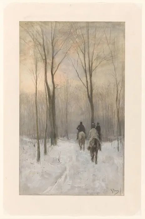 Framed Print : Riders in the Snow in the Haagse Bos, 1880. Creator: Anton Mauve Framed Print : Riders in the Snow in the Haagse Bos, 1880. Creator: Anton Mauve