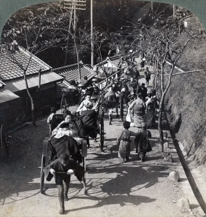 Framed Print : Riding to Daijingu Temple, for Shinto festival of worship of the Sun Goddess, Yokohama, Japan, 1904. Artist: Underwood & Underwood Framed Print : Riding to Daijingu Temple, for Shinto festival of worship of the Sun Goddess, Yokohama, Japan, 1904. Artist: Underwood & Underwood