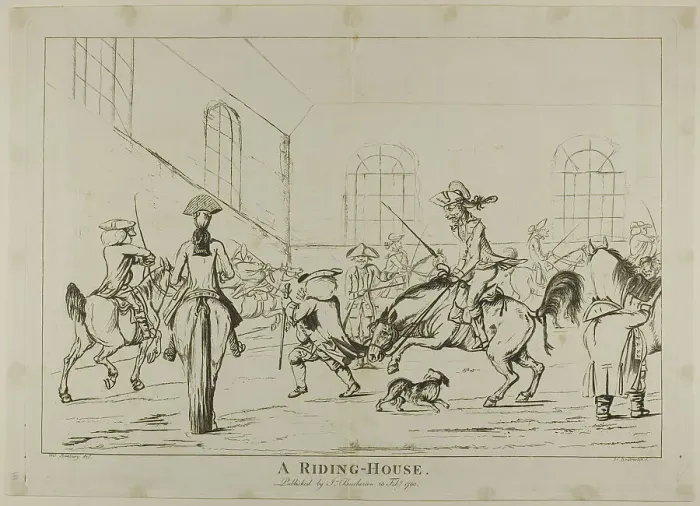Framed Print : A Riding-House, published 1780. Creator: Unknown Framed Print : A Riding-House, published 1780. Creator: Unknown