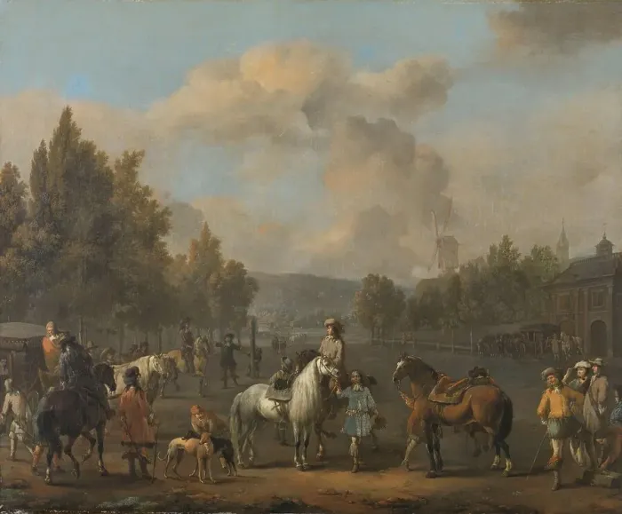 Framed Print : The Riding School, 1650-1674. Creator: Johannes Lingelbach Framed Print : The Riding School, 1650-1674. Creator: Johannes Lingelbach
