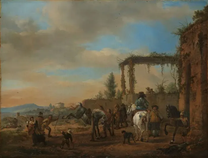 Framed Print : The Riding School, c.1658-c.1660. Creator: Philips Wouwerman
