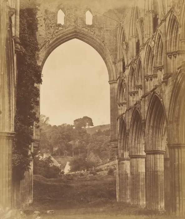 Framed Print : Rievaulx Abbey. Interior of the Choir, 1850s. Creator: Joseph Cundall Framed Print : Rievaulx Abbey. Interior of the Choir, 1850s. Creator: Joseph Cundall