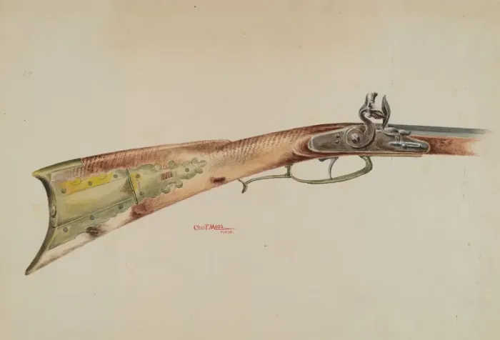 Framed Print : Rifle, 1938. Creator: Charles Moss Framed Print : Rifle, 1938. Creator: Charles Moss