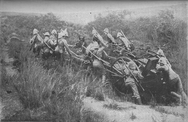 Rifle Brigade Practising Hill Climbing with Maxim, 1902