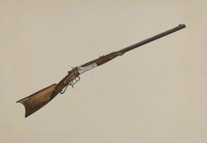 Framed Print : Rifle, c. 1936. Creator: Natalie Simon Framed Print : Rifle, c. 1936. Creator: Natalie Simon