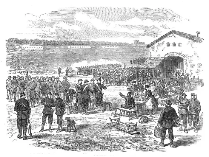 Framed Print : Rifle practice of the National Guards at Vincennes, Paris, (sketch by balloon post), 1871. Creator: Unknown Framed Print : Rifle practice of the National Guards at Vincennes, Paris, (sketch by balloon post), 1871. Creator: Unknown