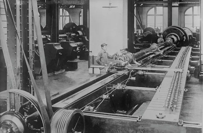 Framed Print : Rifling Big Guns, Watervliet, between c1910 and c1915. Creator: Bain News Service Framed Print : Rifling Big Guns, Watervliet, between c1910 and c1915. Creator: Bain News Service