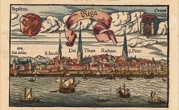 Riga (From the Cosmographia), ca 1568. Artist: Munster, Sebastian (1488-1552)