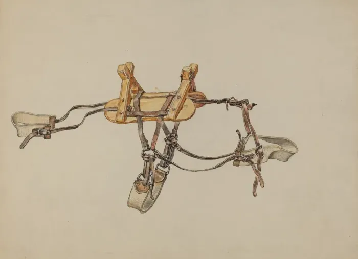 Framed Print : Full Rigged Pack-Saddle, c. 1942. Creator: Unknown Framed Print : Full Rigged Pack-Saddle, c. 1942. Creator: Unknown