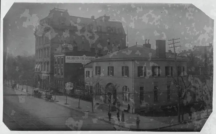 Framed Print : Riggs Bank - the Dept. of Justice for A.P.A. 1888. Creator: Frances Benjamin Johnston Framed Print : Riggs Bank - the Dept. of Justice for A.P.A. 1888. Creator: Frances Benjamin Johnston