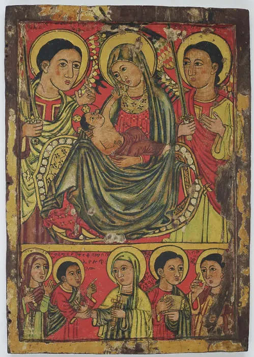 Framed Print : Right Half of a Diptych with the Virgin and Child Flanked by Angels, late 15th century. Creator: Unknown Framed Print : Right Half of a Diptych with the Virgin and Child Flanked by Angels, late 15th century. Creator: Unknown
