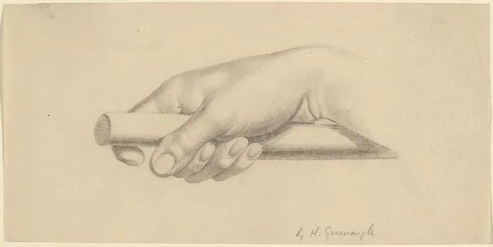 Framed Print : Right Hand Holding Short Rod, 1847. Creator: Horatio Greenough Framed Print : Right Hand Holding Short Rod, 1847. Creator: Horatio Greenough