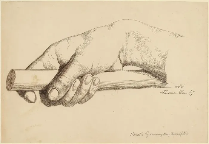 Framed Print : Right Hand Holding Short Rod, 1847. Creator: Horatio Greenough Framed Print : Right Hand Holding Short Rod, 1847. Creator: Horatio Greenough