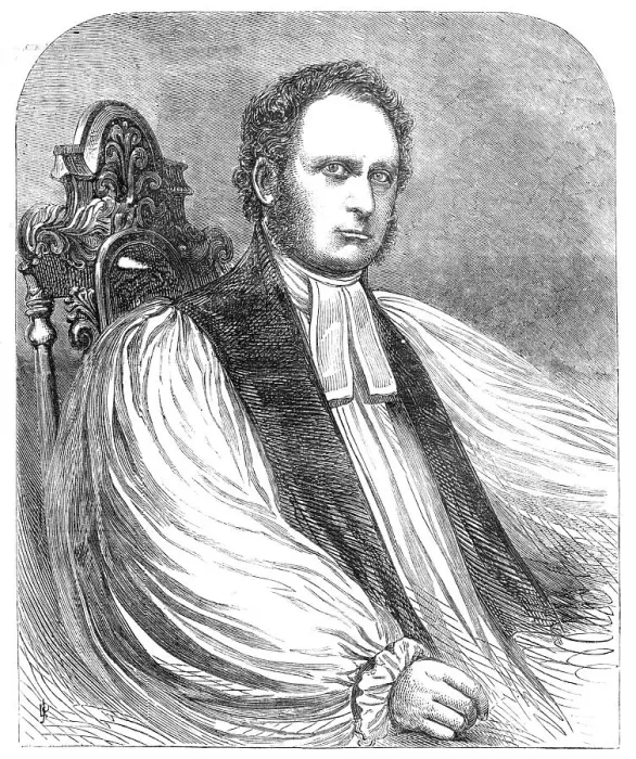 Framed Print : The Right Rev. Dr. Bickersteth, the New Bishop of Ripon - from a photograph by Sharpe... 1857. Creator: Unknown